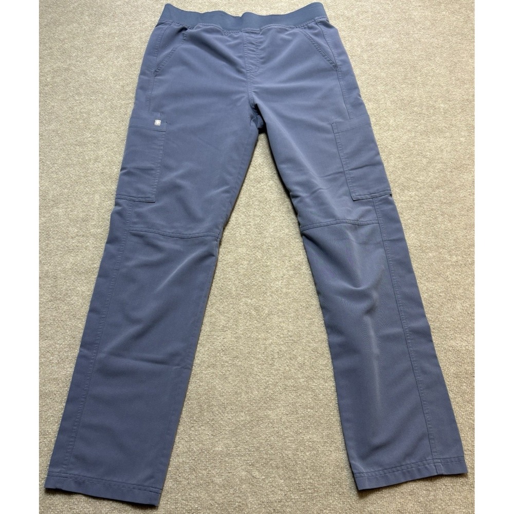 Figs Scrub Men's Pants Blue Medium Drawstring Waist + Pockets Technical GUC
